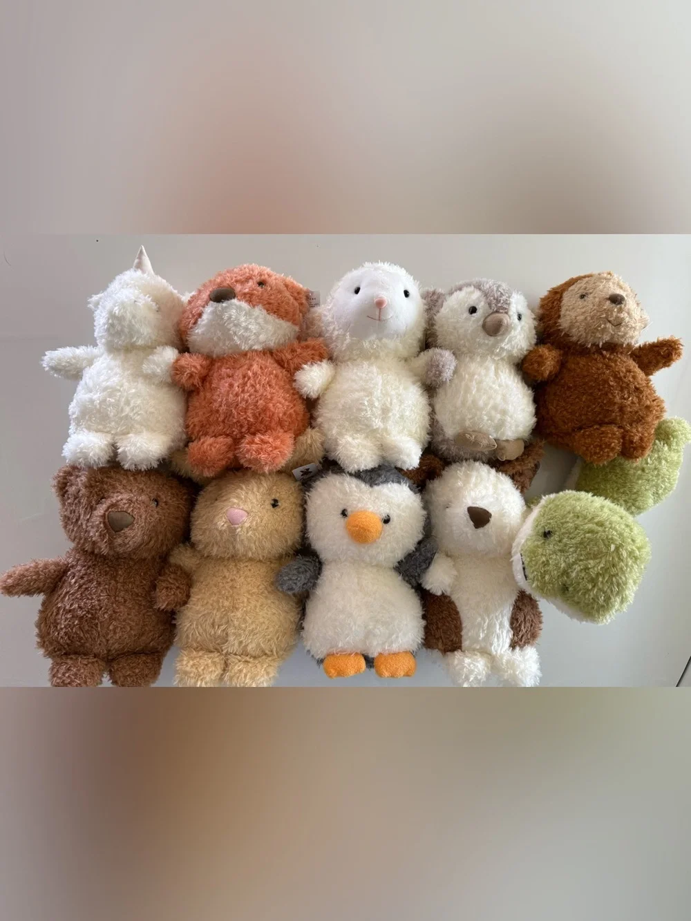 Plush Penguin Soft Toy - White, Gray & Orange